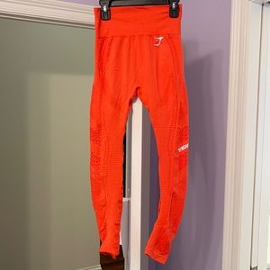Orange GYMSHARK energy seamless leggings